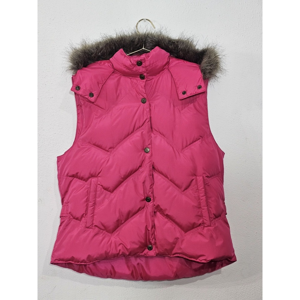 ROPER Vest Women's Sz XL Pink Puffer  Pockets Button Front Zip Dopamine Style